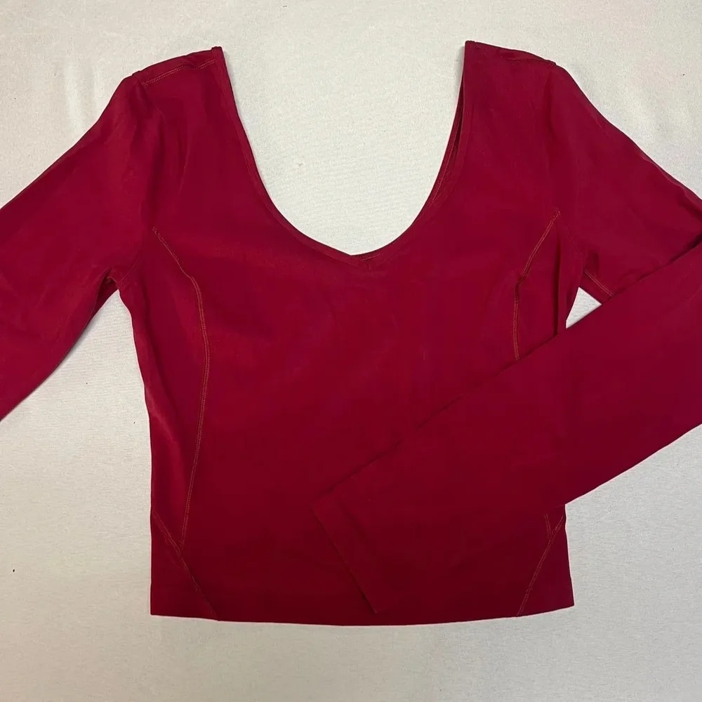 lululemon athletica Deep Red Long Sleeve Top - Picture 2 of 3